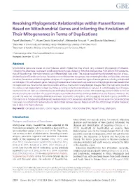 Resolving Phylogenetic Relationships Within Passeriformes Based on Mitochondrial Genes and Inferring the Evolution of Their Mitogenomes in Terms of Duplications
