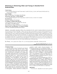 Retaining Or Retrieving Older and Trying to Identify Novel Rodenticides