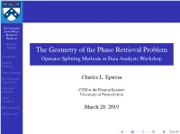 The Geometry of the Phase Retrieval Problem Charles L