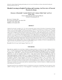 Blended Learning in English Teaching and Learning: an Overview of Current Practice in Oman