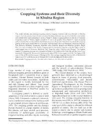 Cropping Systems and Their Diversity in Khulna Region