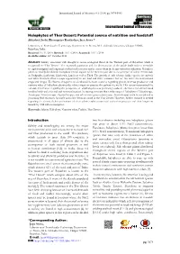 Halophytes of Thar Desert: Potential Source of Nutrition and Feedstuff Abhishek Joshi, Bhanupriya Kanthaliya, Jaya Arora *