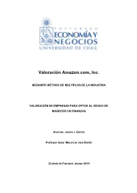Valoración Amazon. Com, Inc