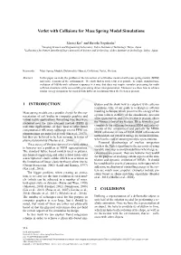 Verlet with Collisions for Mass Spring Model Simulations