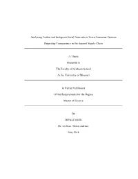 Analyzing Twitter and Instagram Social Networks to Trace Consumer Opinion
