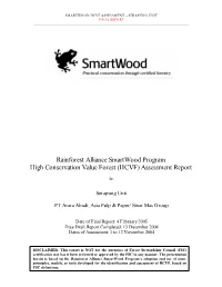 HCVF Assessment Report For: Serapung Unit