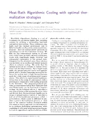 Heat-Bath Algorithmic Cooling with Optimal Thermalization Strategies