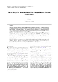 Initial Steps for the Coupling of Javascript Physics Engines with X3DOM