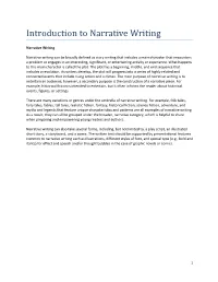 Introduction to Narrative Writing