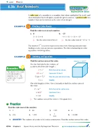 Real Numbers 6.3B