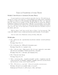 Topics in Foundations of Game Theory