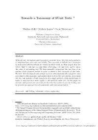 Towards a Taxonomy of Sunit Tests *