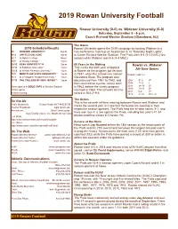 2019 Rowan University Football