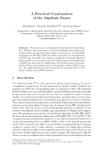 A Practical Cryptanalysis of the Algebraic Eraser