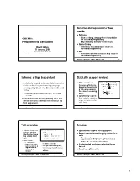 CSE583: Programming Languages Functional Programming
