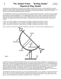 "Dialling Guides" Equatorial Ring Sundial