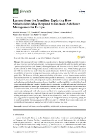 Exploring How Stakeholders May Respond to Emerald Ash Borer Management in Europe