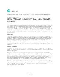 How Far and How Fast Can You Go with Rs-485?