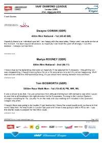 London 2018: Flash Interviews (PDF)