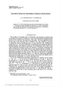 Quotient Rings of Noetherian Module Finite Rings