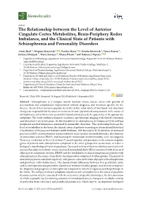 The Relationship Between the Level of Anterior Cingulate Cortex