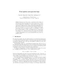 Weak Updates and Separation Logic