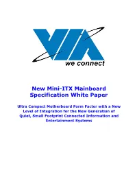 New Mini-ITX Mainboard Specification White Paper