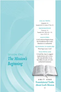 The Mission's Beginning