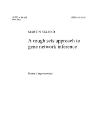 A Rough Sets Approach to Gene Network Inference