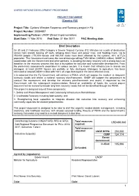 Cyclone Winston Response and Recovery Project in Fiji Project