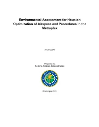 Environmental Assessment for Houston Optimization of Airspace and Procedures in the Metroplex