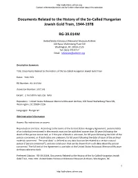 USHMM Finding