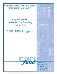 2002 BEA Awardee List