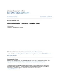 Advertising and the Creation of Exchange Value