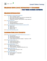 Careerit Online Trainings Selenium (With Java) Automation + Cucumber