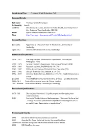 Full CV Prof Sylvia Richardson