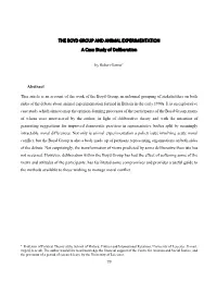 THE BOYD GROUP and ANIMAL EXPERIMENTATION a Case Study of Deliberation