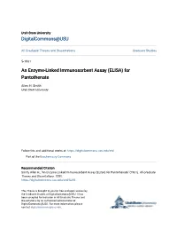 An Enzyme-Linked Immunosorbent Assay (ELISA) for Pantothenate