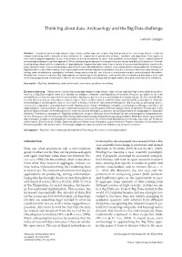 Archaeology and the Big Data Challenge