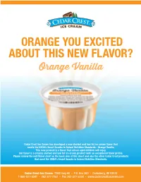 Cedar Crest Ice Cream Products That Meet the USDA Smart Snacks in School Nutrition Standards