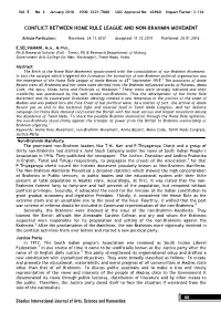 Conflict Between Home Rule League and Non-Brahmin Movement