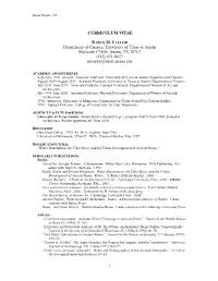 CURRICULUM VITAE Department of Classics