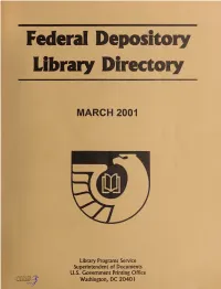 Federal Depository Library Directory