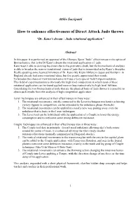 How to Enhance Effectiveness of Direct Attack Judo Throws