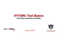 HYTORC Tool Basics Description, Operation and Safety