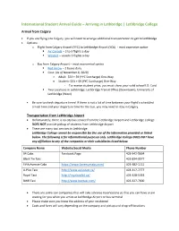 International Student Arrival Guide – Arriving in Lethbridge | Lethbridge College Arrival from Calgary