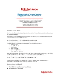 Kobo Ereaders Compatible with Overdrive How to Set
