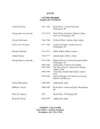 QATAR COUNRY READER TABLE of CONTENTS Andrew Killgore