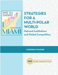 Strategies for a Multi-Polar World