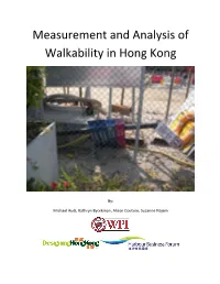T and Analysis of Walkability in Hong Kong